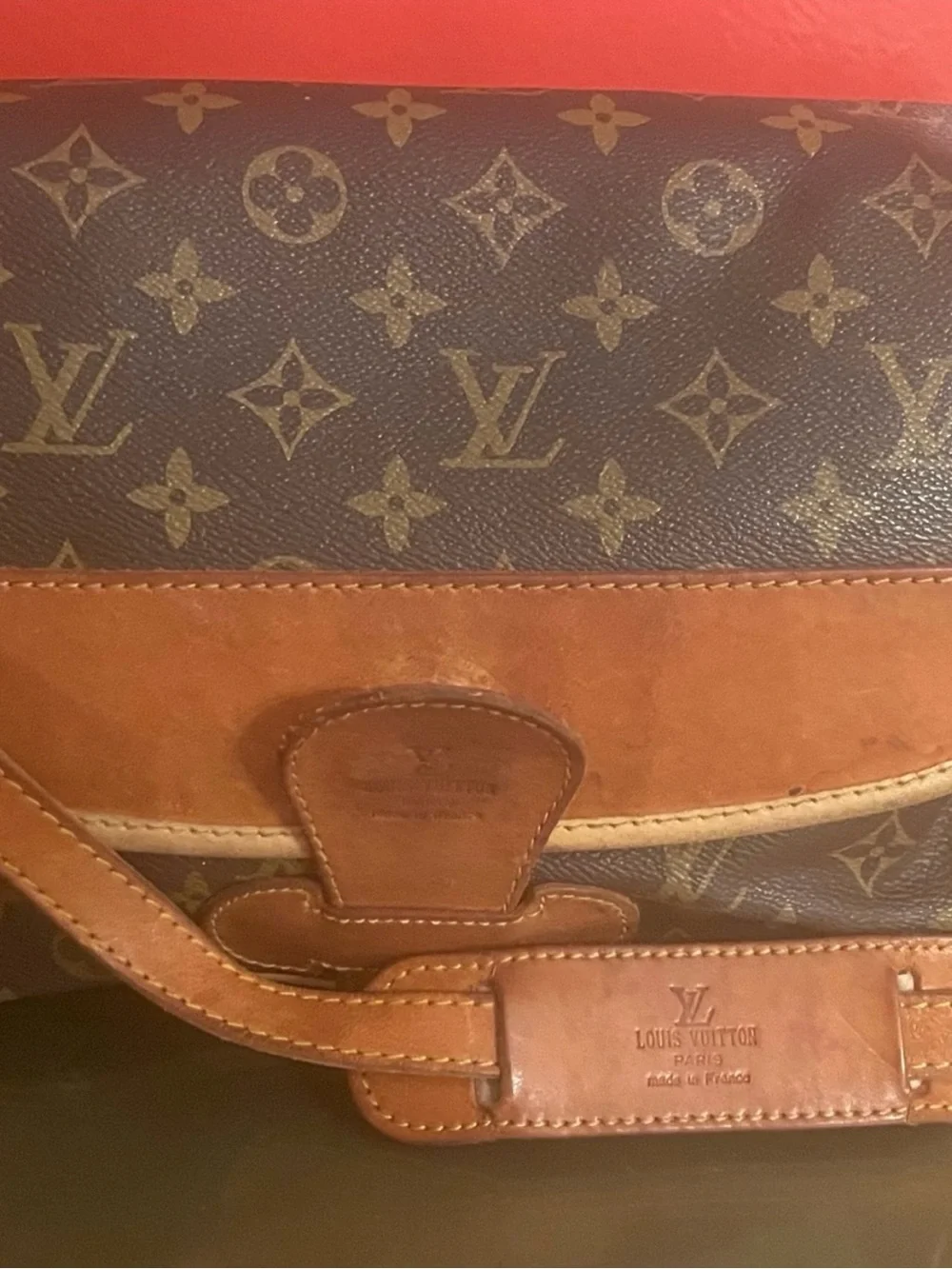 Vintage 1980’s Louis Vuitton Monogram Canvas Shoulder Bag Brown And Tan